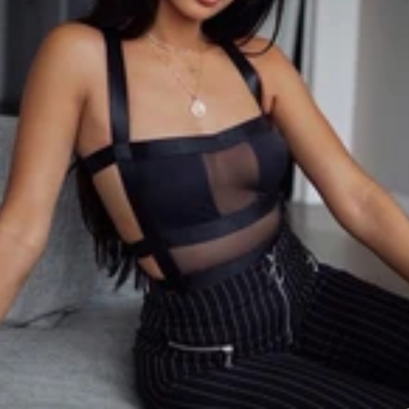 Tops - black mesh bodysuit